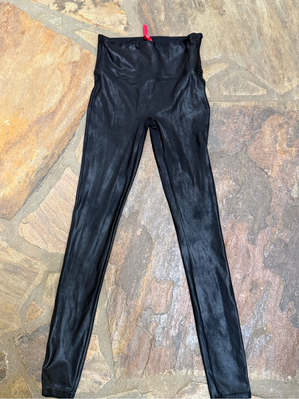 SPANX Faux Leather High-Waisted Leggings Black Size Small